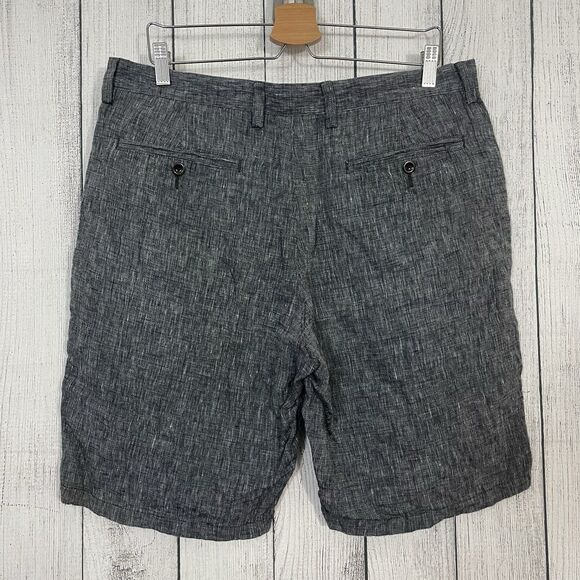 J. Crew Men's W35 Gray 100% Linen Flat Front 10.5" Inseam Bermuda Shorts - Picture 8 of 8